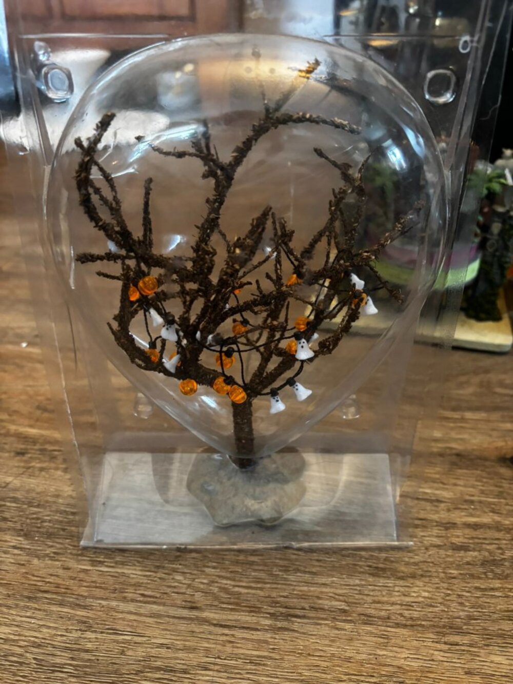 Lemax Halloween village accessories Decorated Tree ghosts pumpkins MIP